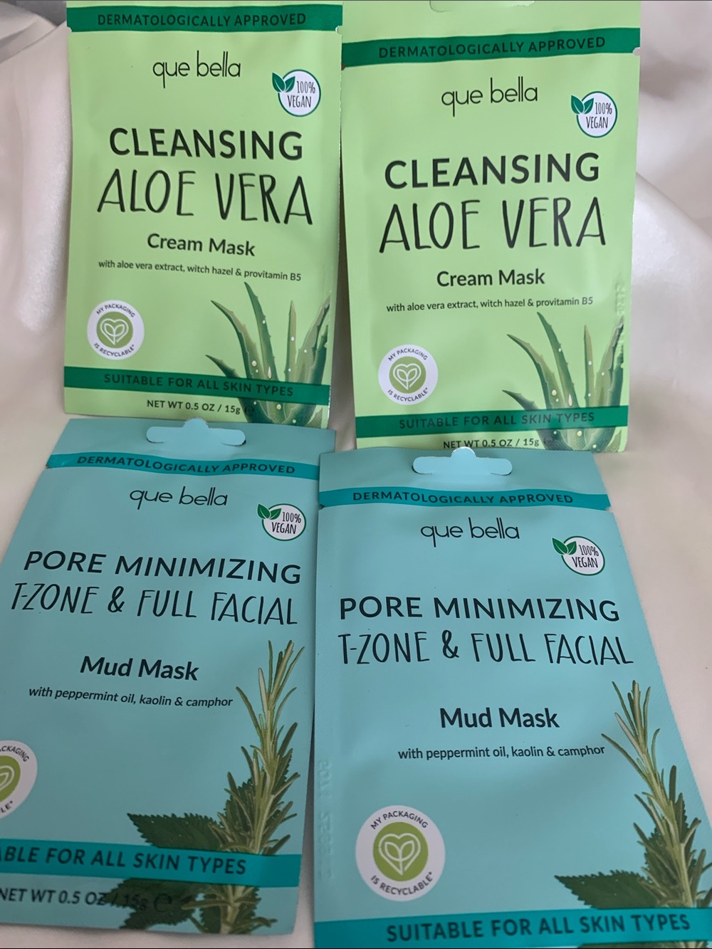 Que Bella Cleansing Aloe Vera Cream Mask – Green